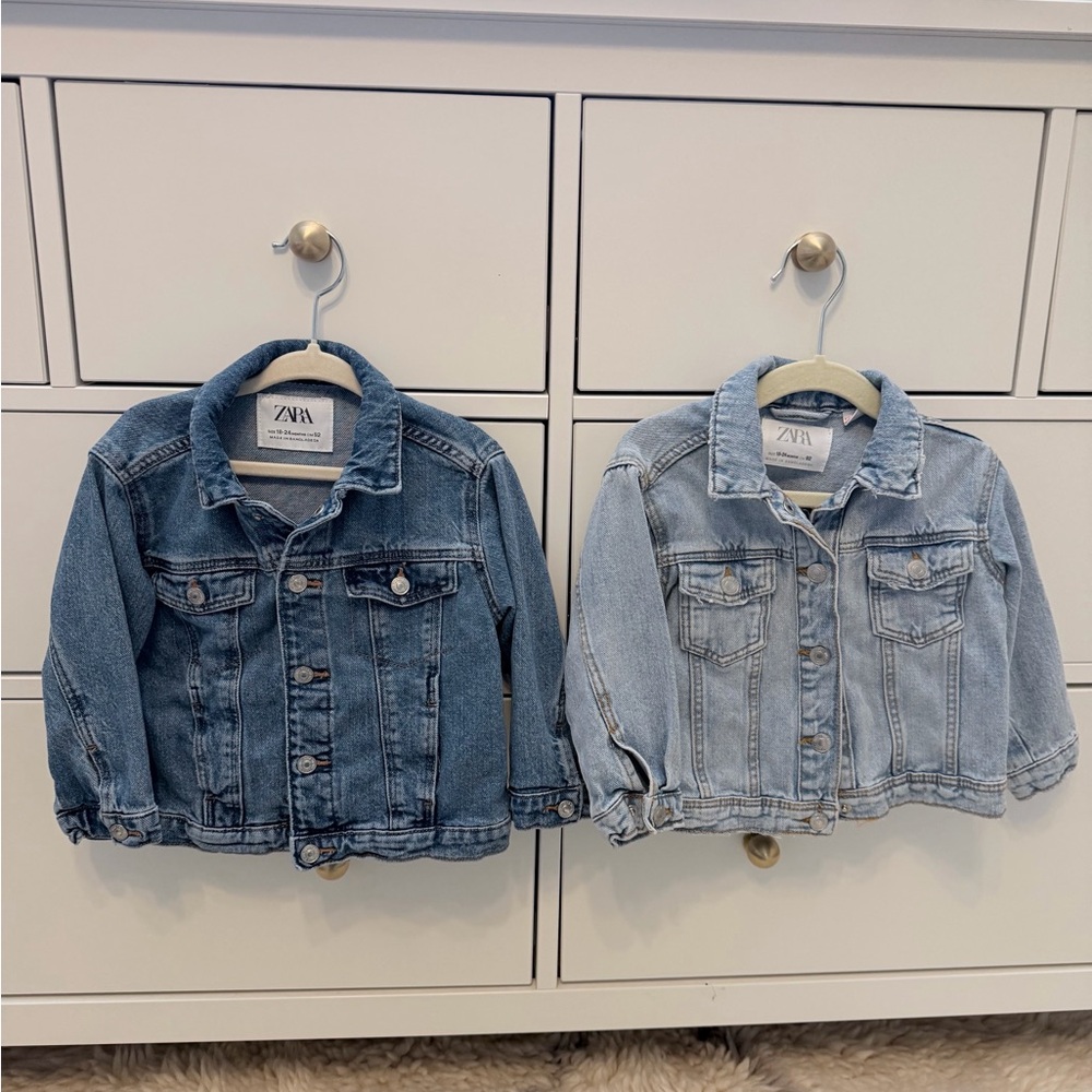 Zara Kids Denim Jacket Duo - Medium Blue and Light Blue